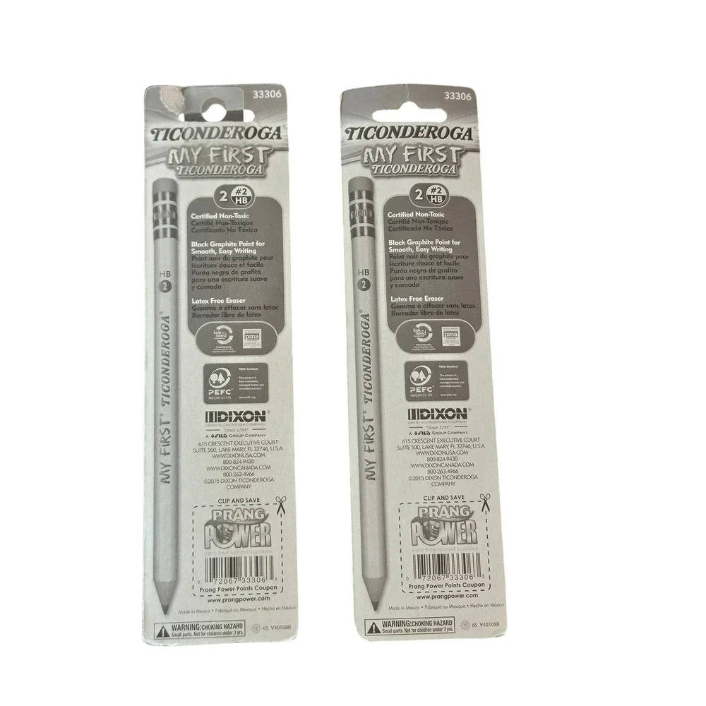 Ticonderoga My First Pencils #2 HB Woodcase Pre-Sharpened 2-Pack Lot of 2 33306